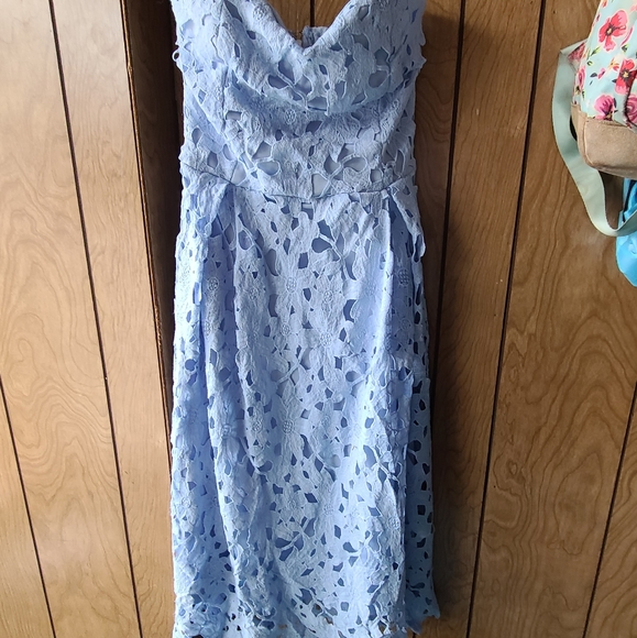 Alya Lilac Purple A-line Strapless Dress - Picture 1 of 6